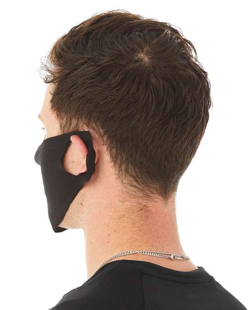 BELLA + CANVAS ST323 Lightweight Fabric Face Mask - CVC 52/48 Cotton/Poly - Black - back
