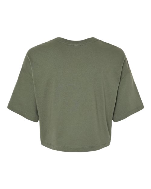 BELLA + CANVAS 6482 Women's Jersey Crop Tee - Military Green - back