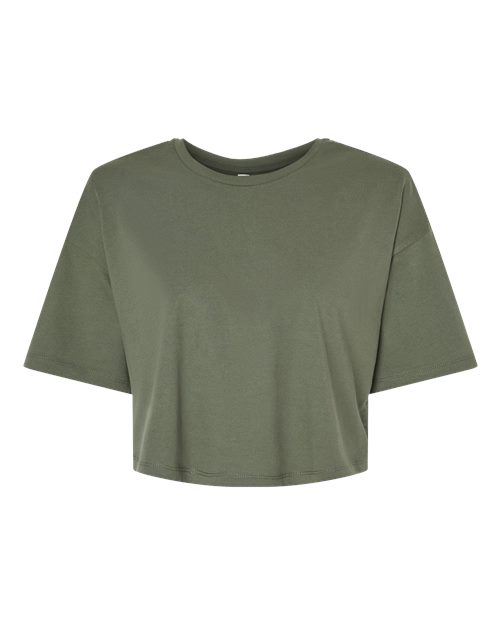 BELLA + CANVAS 6482 Women's Jersey Crop Tee - Military Green - front
