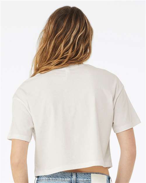 BELLA + CANVAS 6482 Women's Jersey Crop Tee - Vintage White - model back