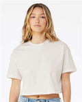 BELLA + CANVAS 6482 Women's Jersey Crop Tee - Vintage White - model front