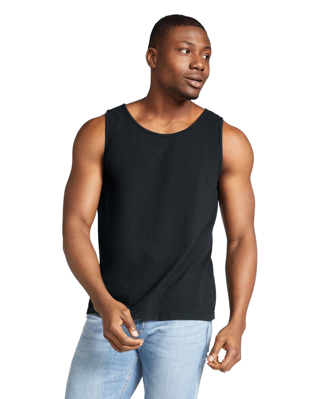 Comfort Colors 9360 Unisex Garment-Dyed Heavyweight Tank Top - Black - model front