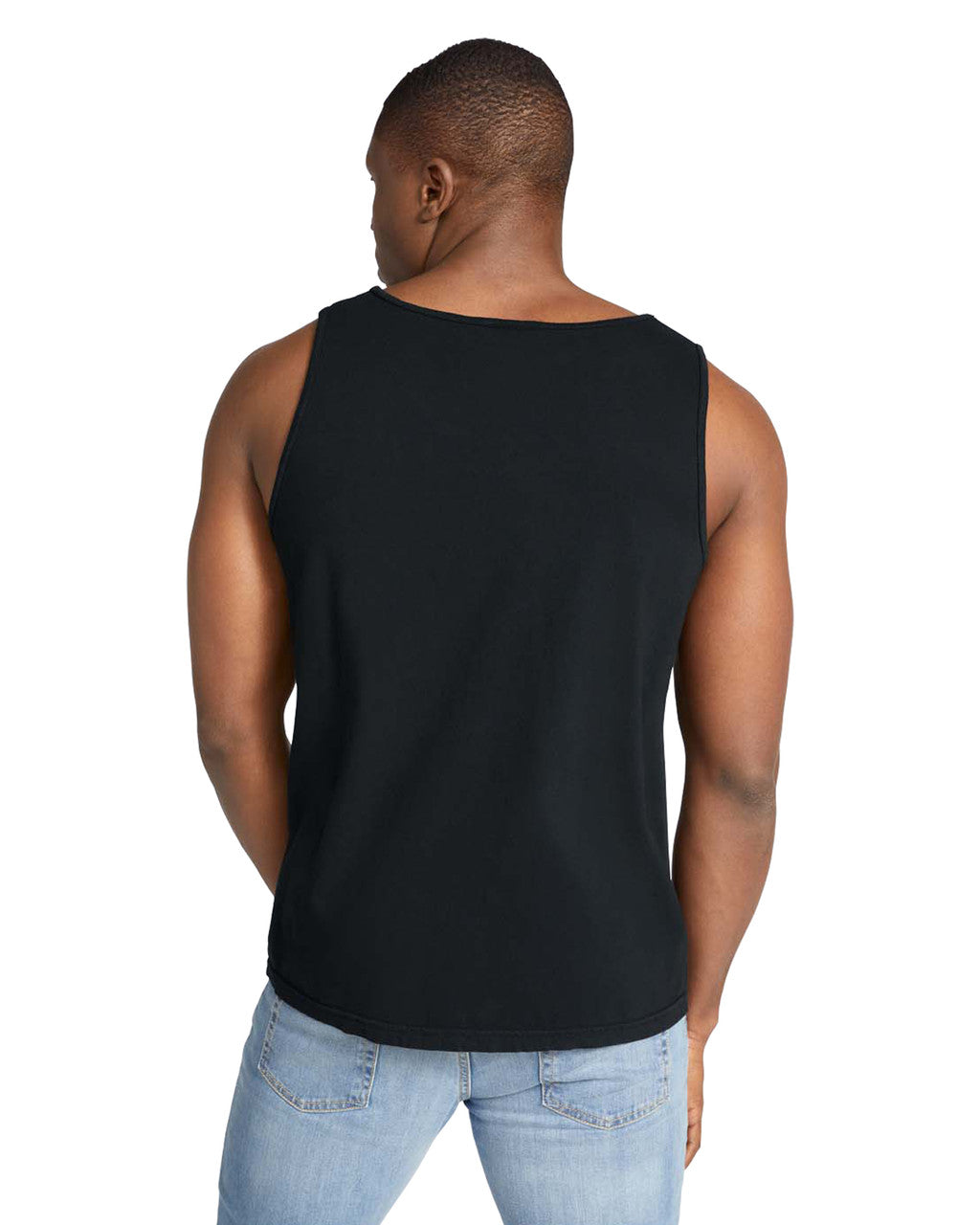 Comfort Colors 9360 Unisex Garment-Dyed Heavyweight Tank Top - Black - model back