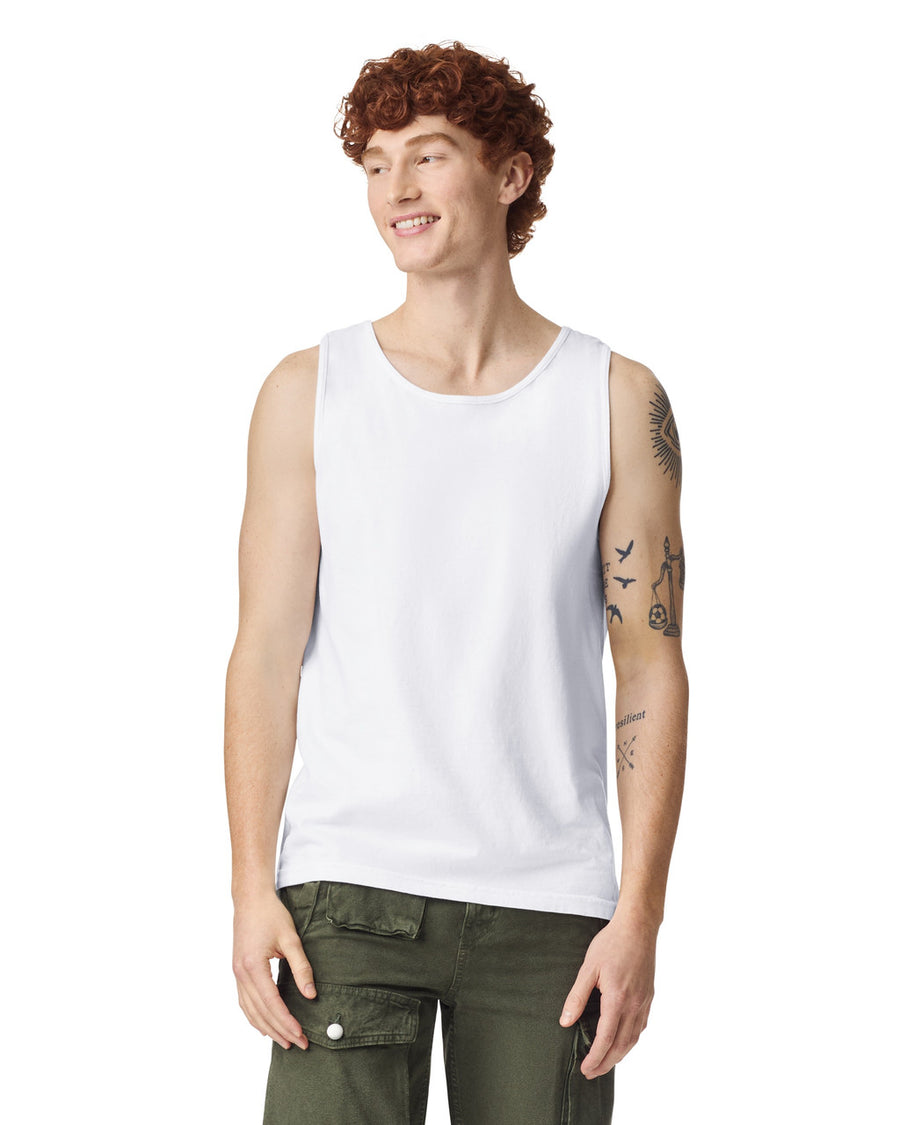 Comfort Colors 9360 Unisex Garment-Dyed Heavyweight Tank Top - White - model front