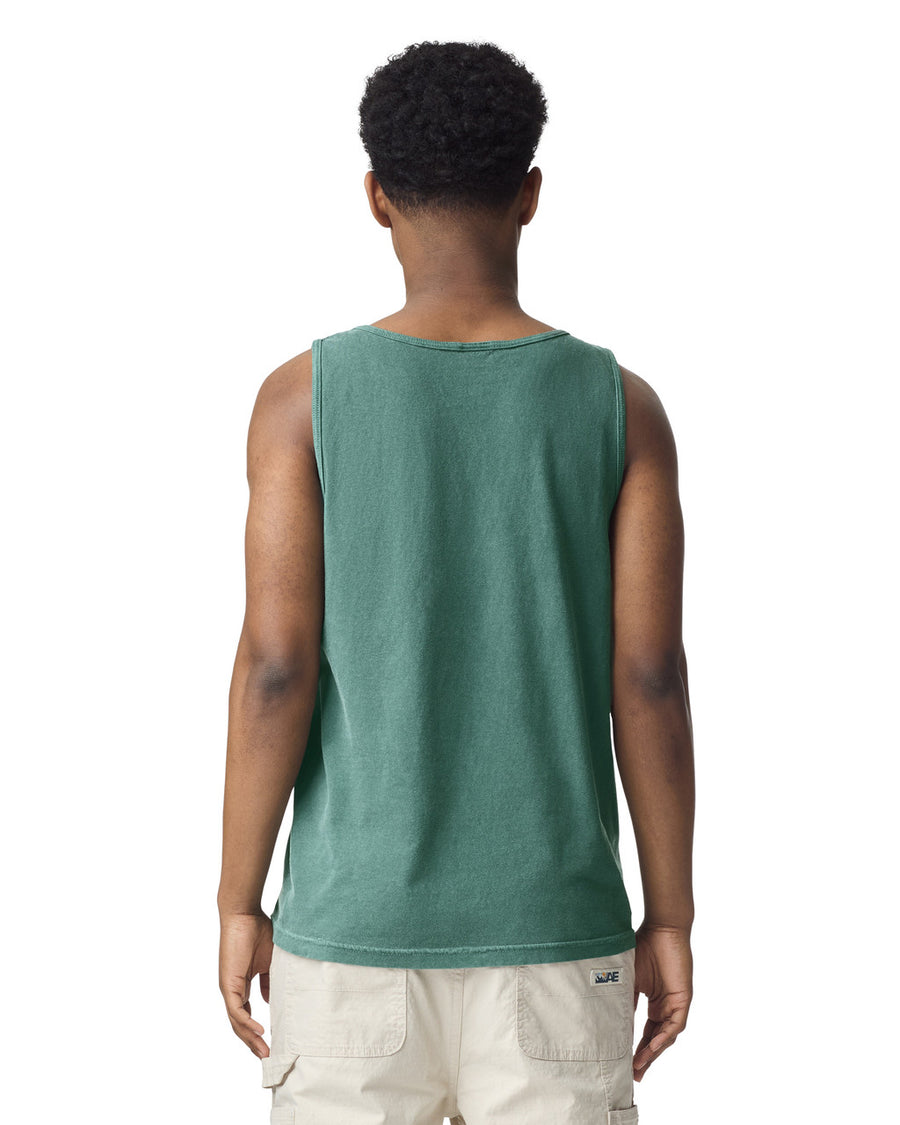 Comfort Colors 9360 Unisex Garment-Dyed Heavyweight Tank Top - Blue Spruce - model back