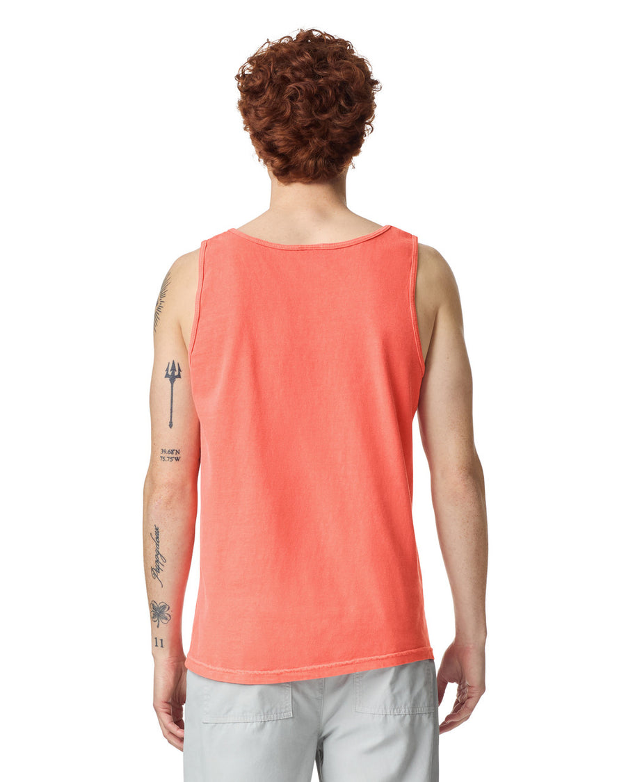 Comfort Colors 9360 Unisex Garment-Dyed Heavyweight Tank Top - Bright Salmon - model back