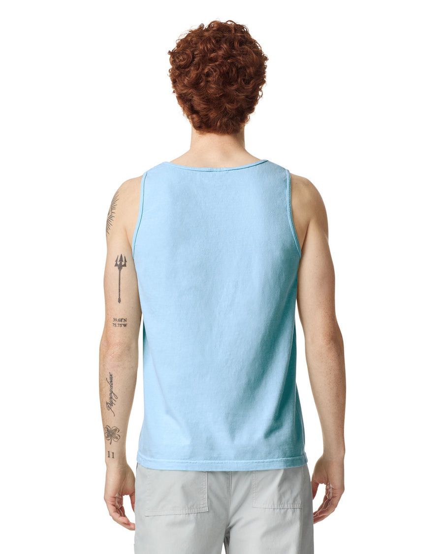 Comfort Colors 9360 Unisex Garment-Dyed Heavyweight Tank Top - Chambray - model back