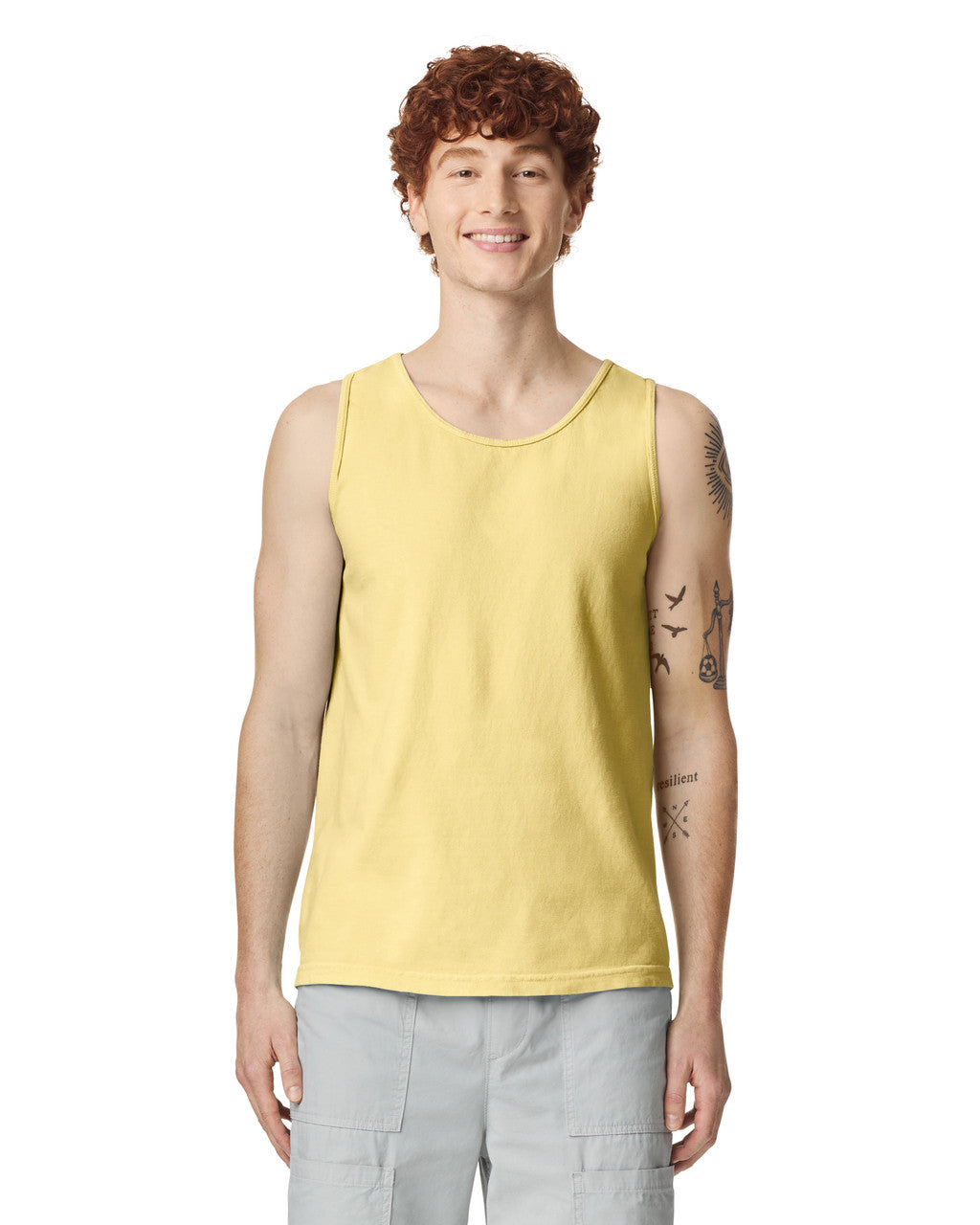 Comfort Colors 9360 Unisex Garment-Dyed Heavyweight Tank Top - Butter - model front