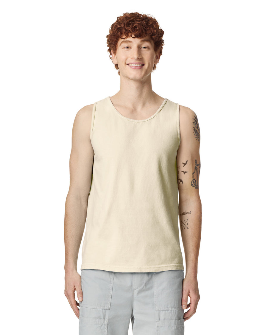 Comfort Colors 9360 Unisex Garment-Dyed Heavyweight Tank Top - Ivory - model front