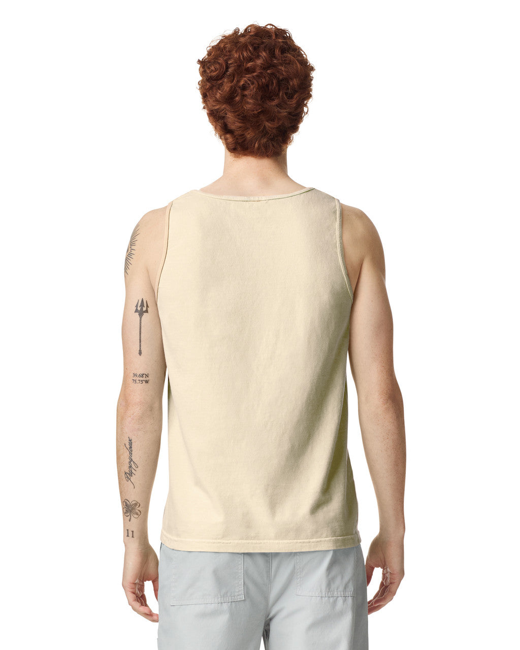 Comfort Colors 9360 Unisex Garment-Dyed Heavyweight Tank Top - Ivory - model back