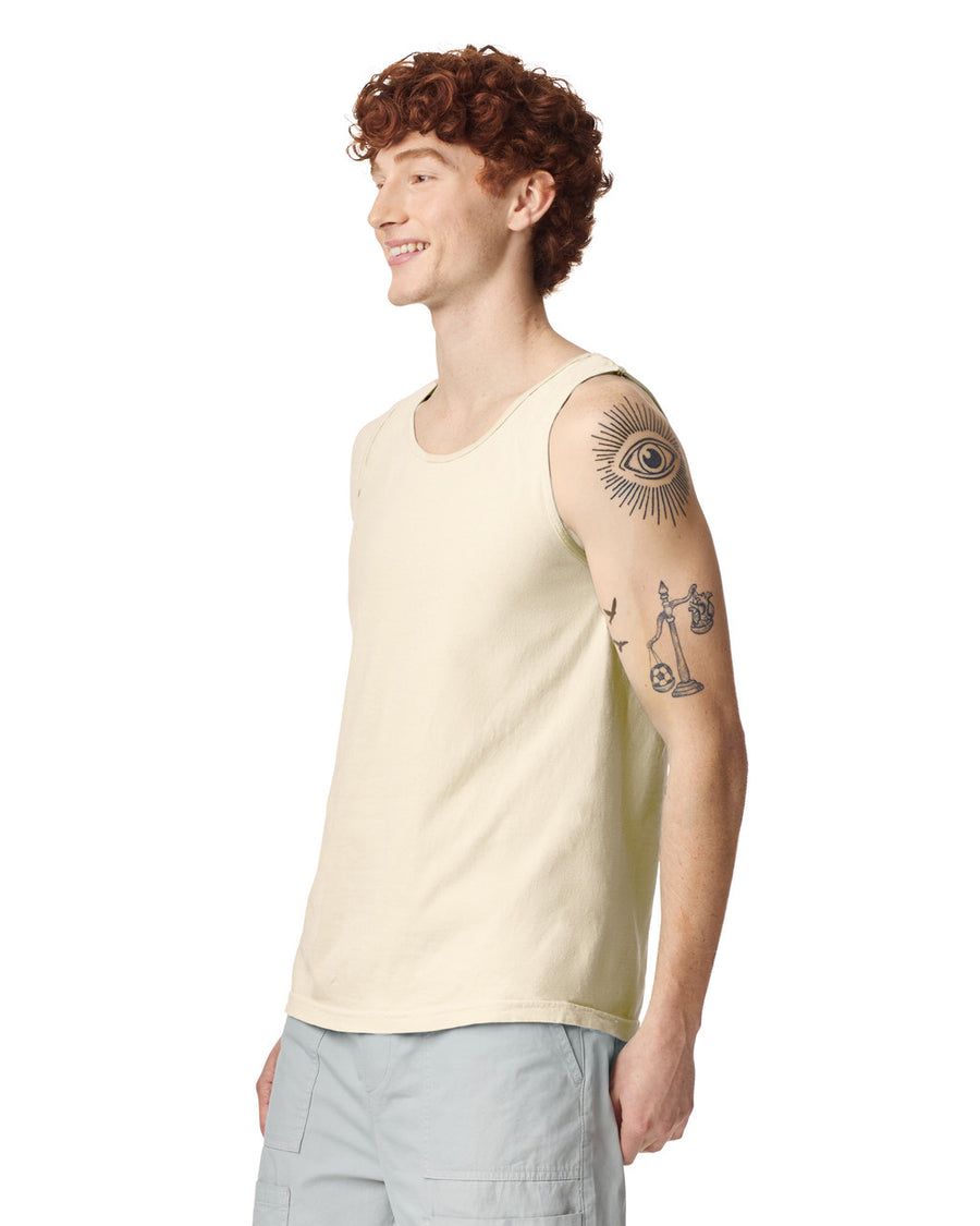 Comfort Colors 9360 Unisex Garment-Dyed Heavyweight Tank Top - Ivory - model side
