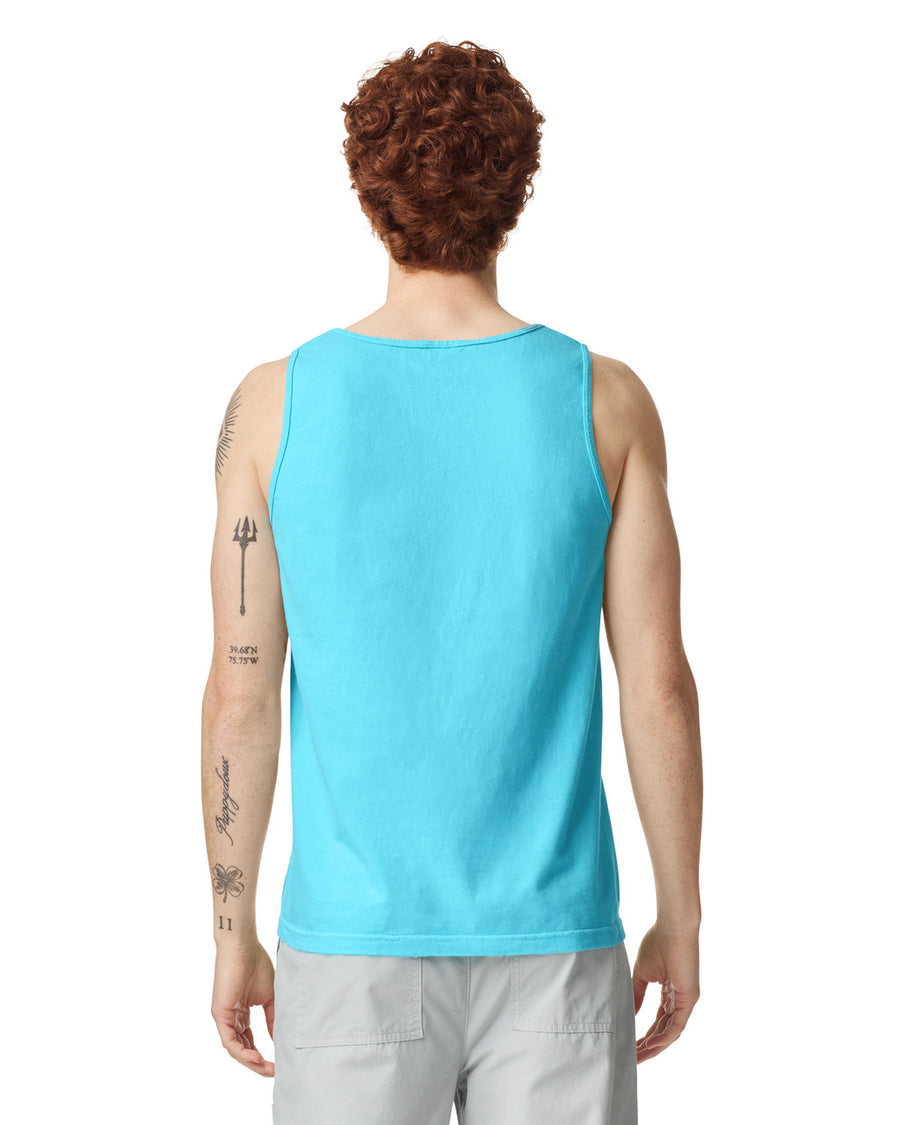 Comfort Colors 9360 Unisex Garment-Dyed Heavyweight Tank Top - Lagoon - model back