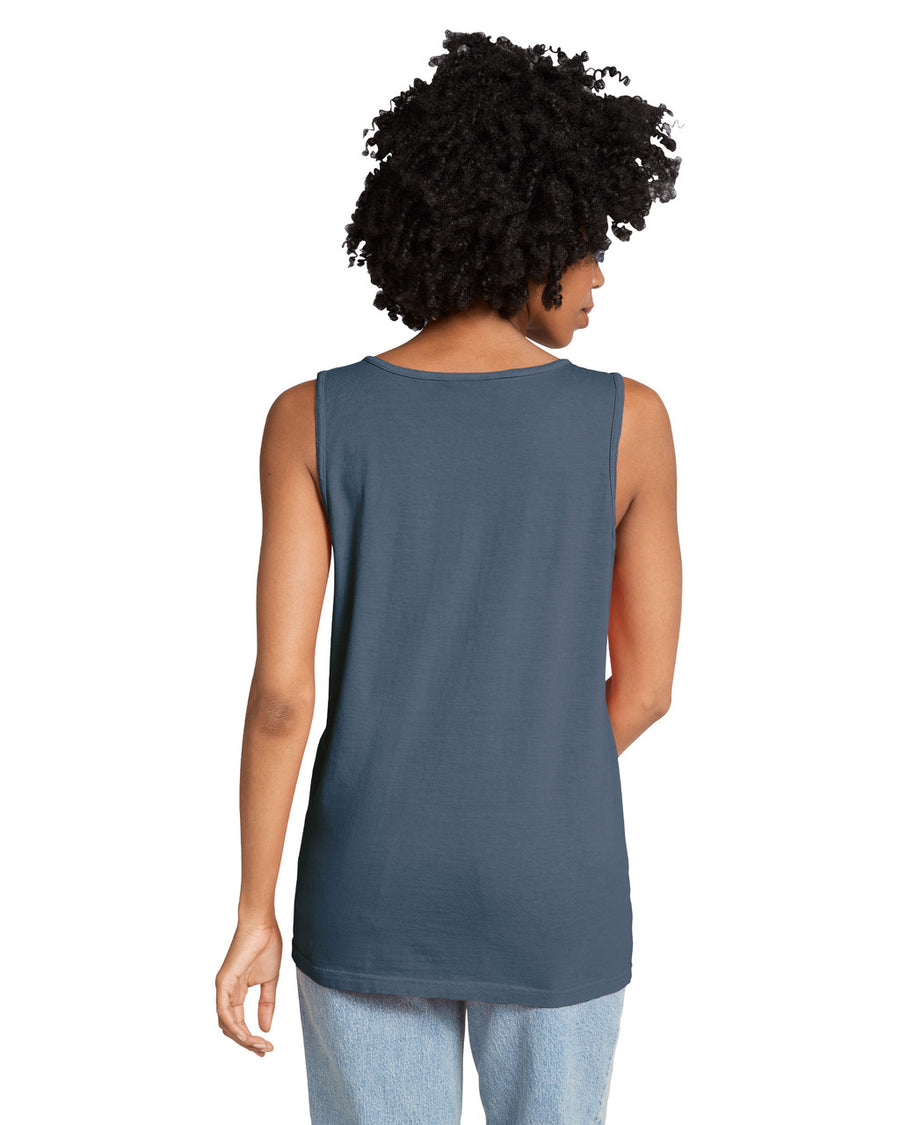Comfort Colors 9360 Unisex Garment-Dyed Heavyweight Tank Top - Denim - model back