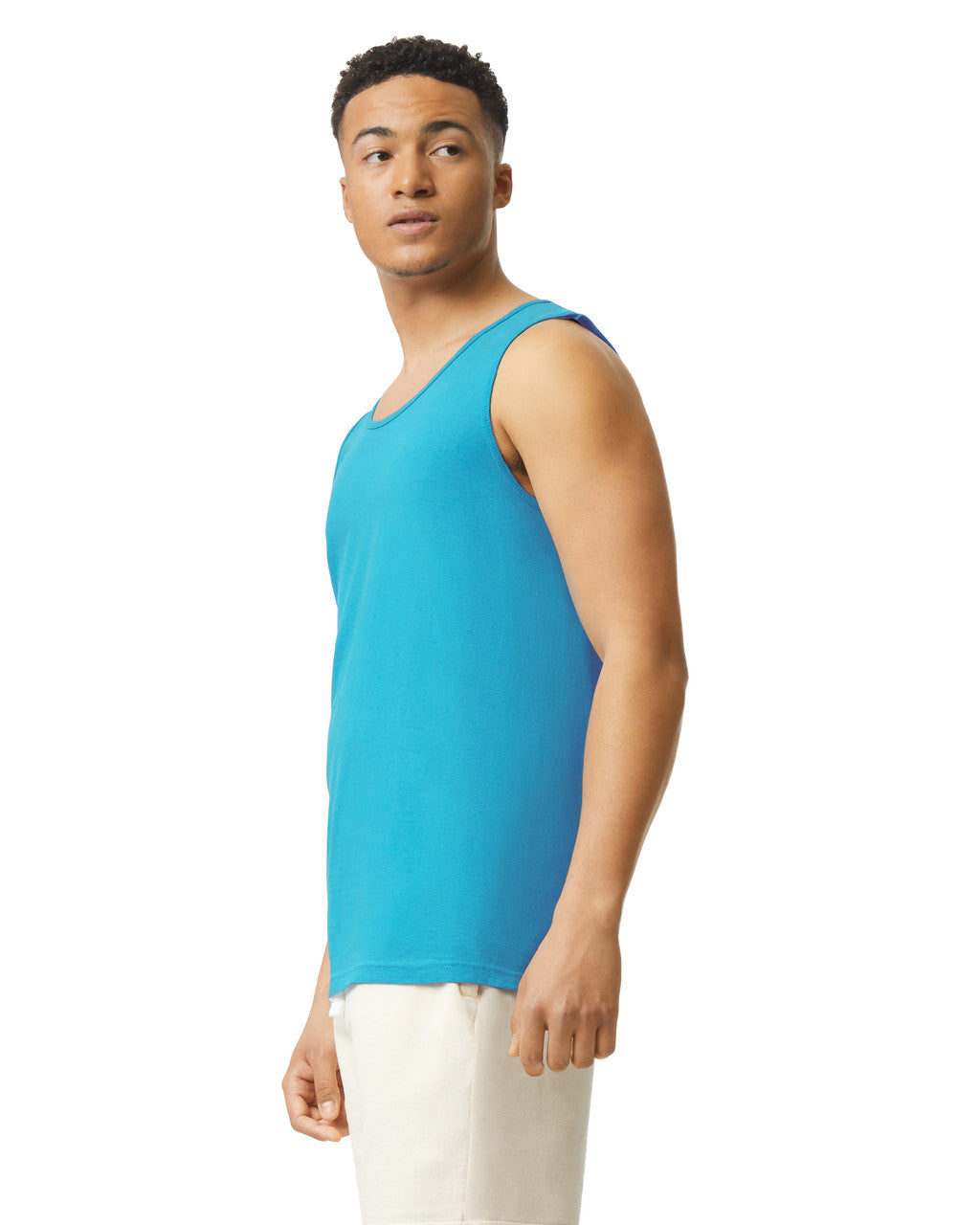 Comfort Colors 9360 Unisex Garment-Dyed Heavyweight Tank Top - Sapphire - model side