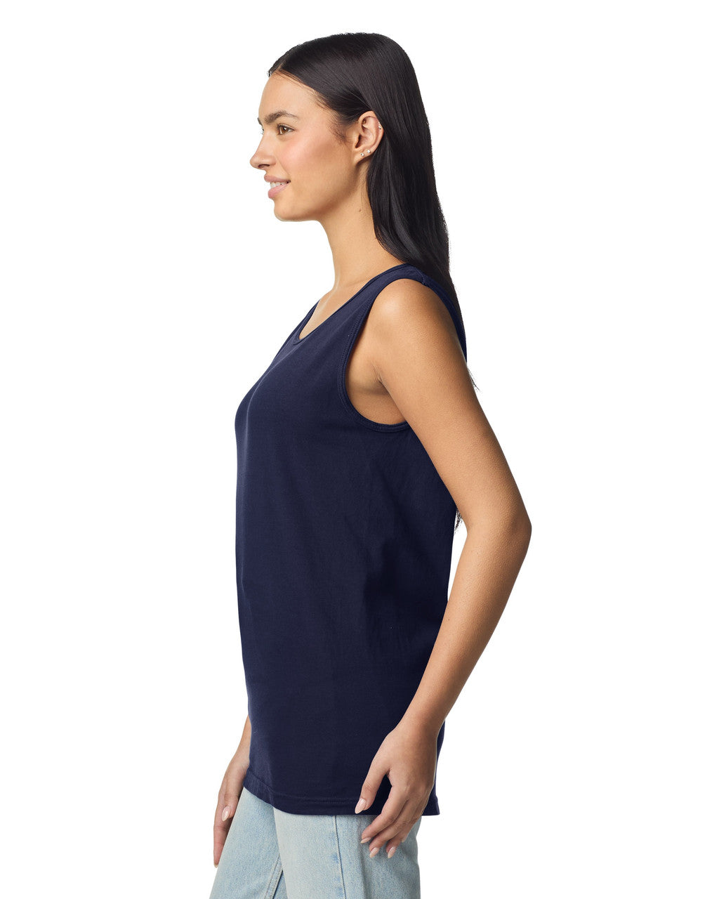 Comfort Colors 9360 Unisex Garment-Dyed Heavyweight Tank Top - True Navy - model side