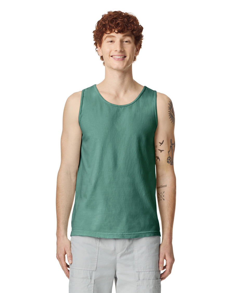 Comfort Colors 9360 Unisex Garment-Dyed Heavyweight Tank Top - Light Green - model front