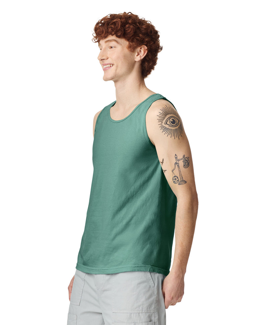 Comfort Colors 9360 Unisex Garment-Dyed Heavyweight Tank Top - Light Green - model side