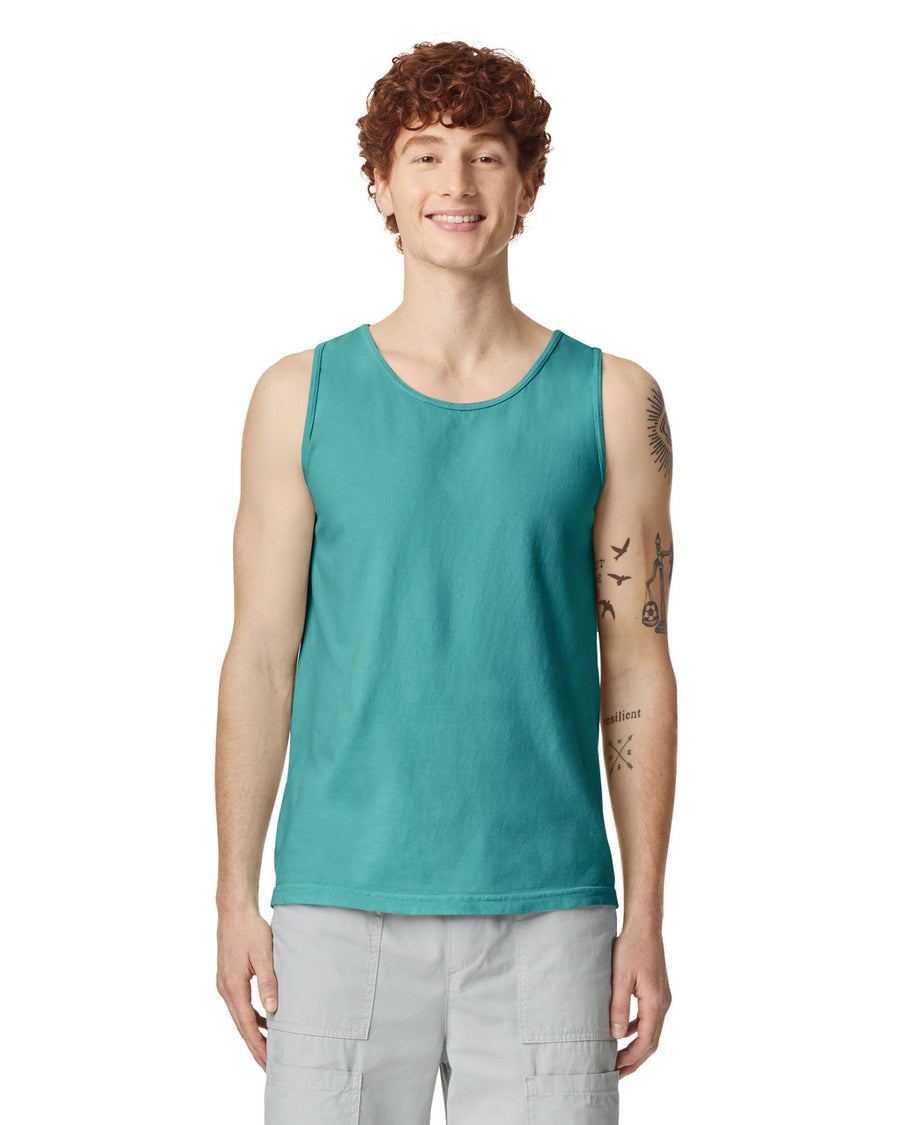 Comfort Colors 9360 Unisex Garment-Dyed Heavyweight Tank Top - Seafoam - model front