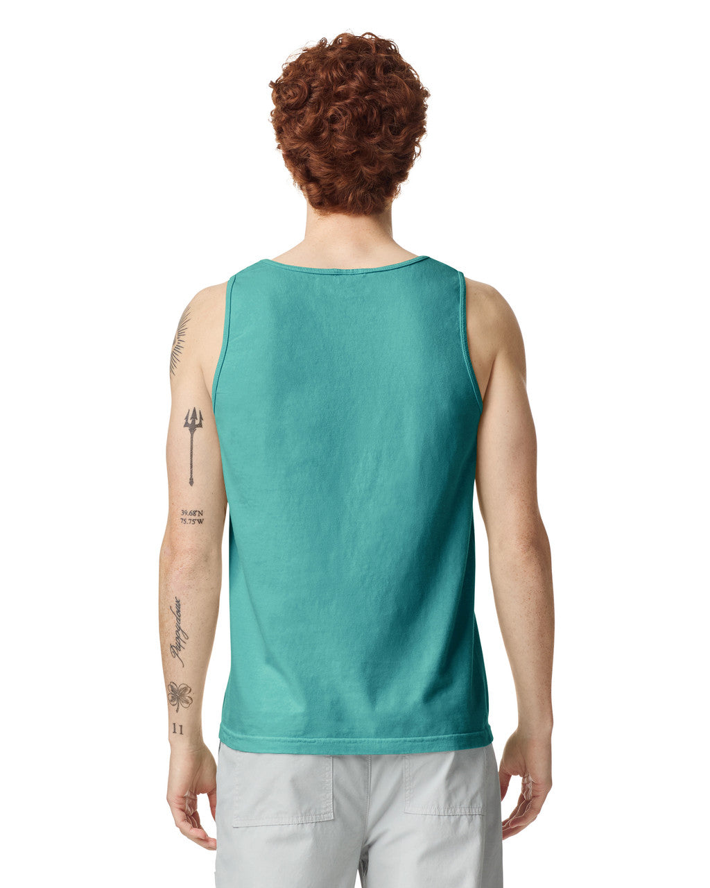 Comfort Colors 9360 Unisex Garment-Dyed Heavyweight Tank Top - Seafoam - model back