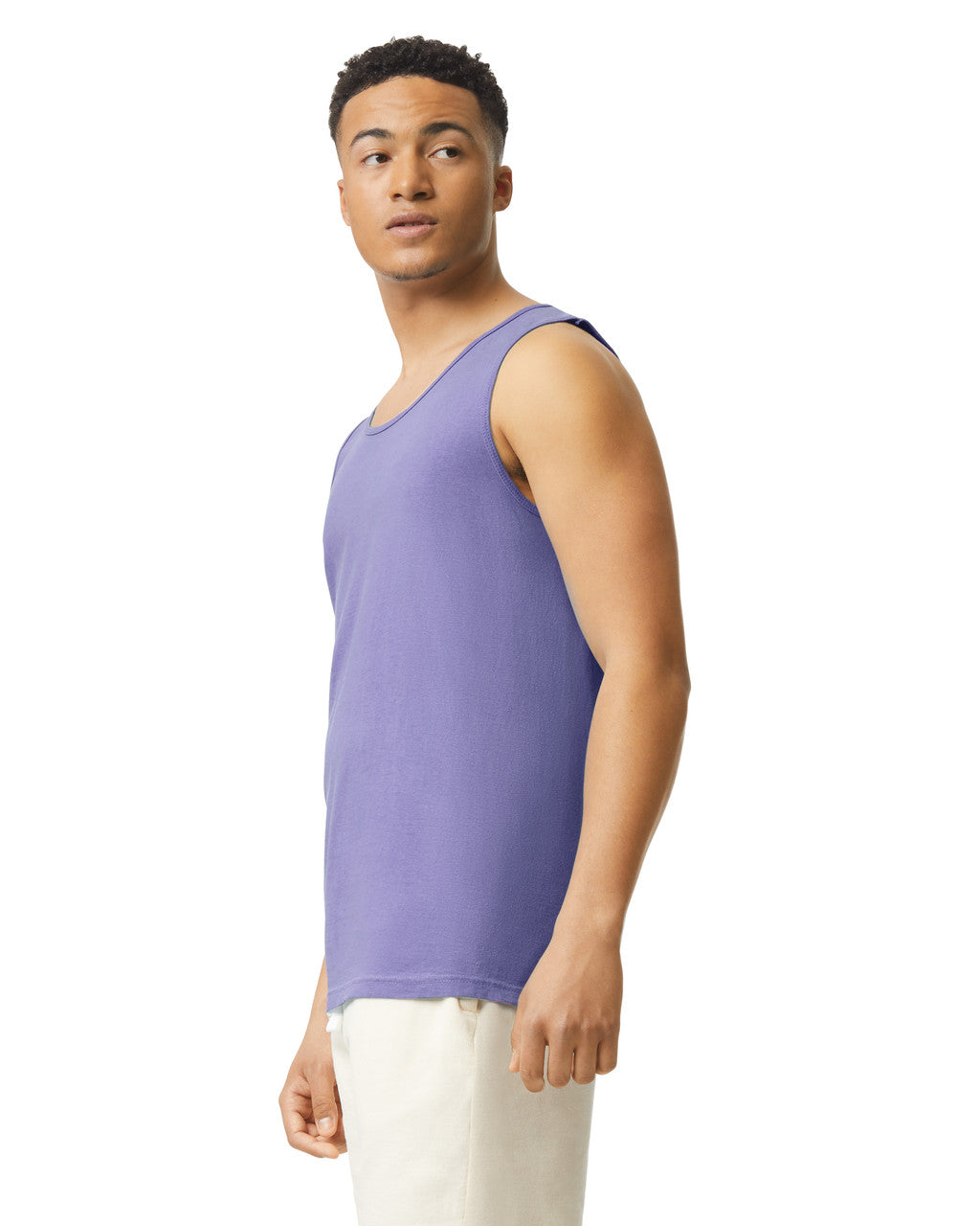 Comfort Colors 9360 Unisex Garment-Dyed Heavyweight Tank Top - Violet - model side