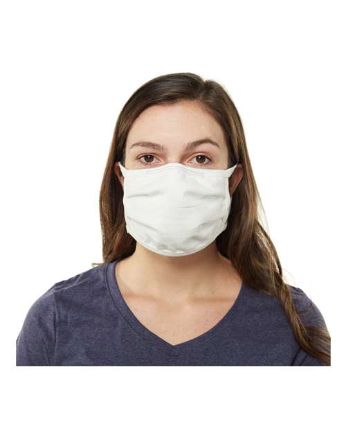 Hanes MASKBB 3-Ply Cotton Face Mask - White - front