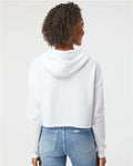 Independent Trading Co. AFX64CRP Women’s Lightweight Crop Hooded Sweatshirt - White - model back