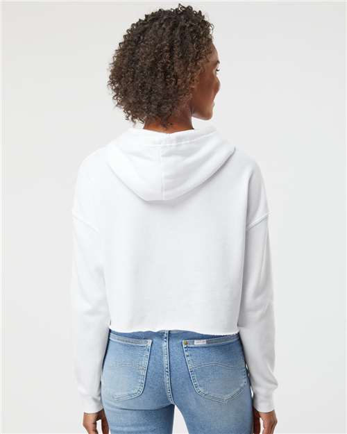 Independent Trading Co. AFX64CRP Women’s Lightweight Crop Hooded Sweatshirt - White - model back
