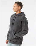 Independent Trading Co. PRM4500MW Unisex Midweight Mineral Wash Hooded Sweatshirt - Black - model side