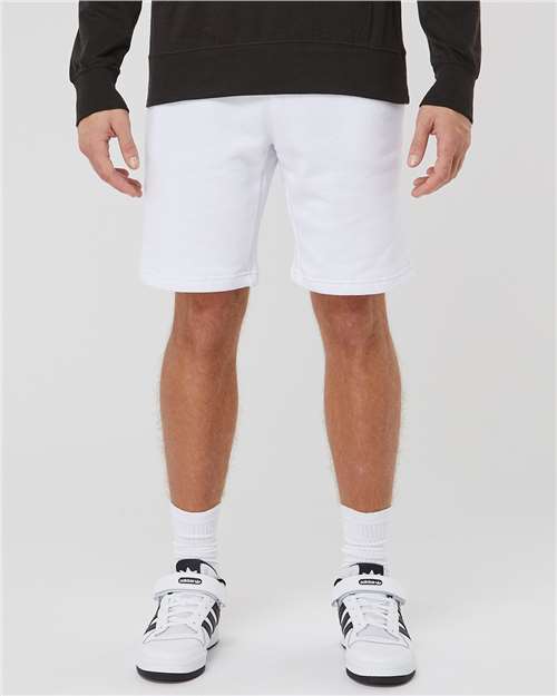 Independent Trading Co. IND20SRT Men's Midweight Fleece Shorts - White - model front