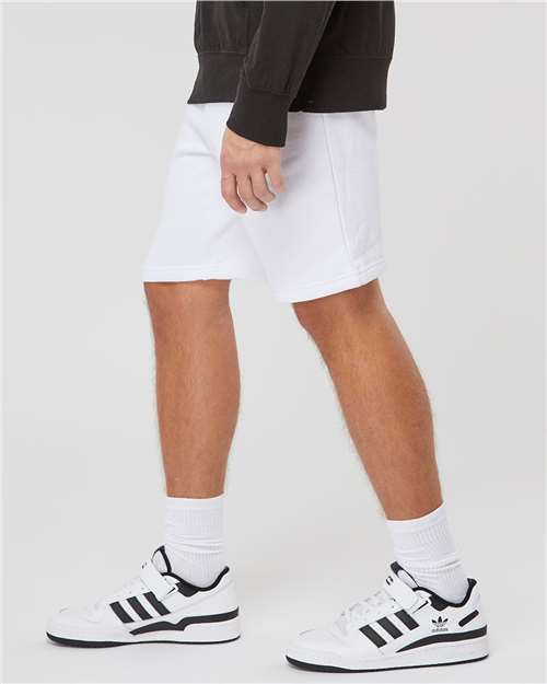 Independent Trading Co. IND20SRT Men's Midweight Fleece Shorts - White - model side
