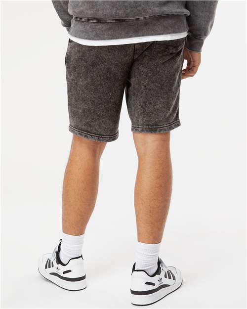 Independent Trading Co. PRM50STMW Unisex Mineral Wash Fleece Shorts - Black - model back