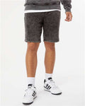 Independent Trading Co. PRM50STMW Unisex Mineral Wash Fleece Shorts - Black - model front