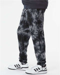 Independent Trading Co. PRM50PTTD Unisex Tie-Dyed Fleece Sweatpants - Tie Dye Black - model side