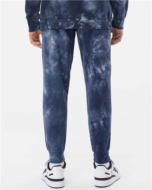Independent Trading Co. PRM50PTTD Unisex Tie-Dyed Fleece Sweatpants - Tie Dye Navy - model back