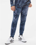 Independent Trading Co. PRM50PTTD Unisex Tie-Dyed Fleece Sweatpants - Tie Dye Navy - model front