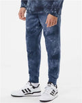 Independent Trading Co. PRM50PTTD Unisex Tie-Dyed Fleece Sweatpants - Tie Dye Navy - model side