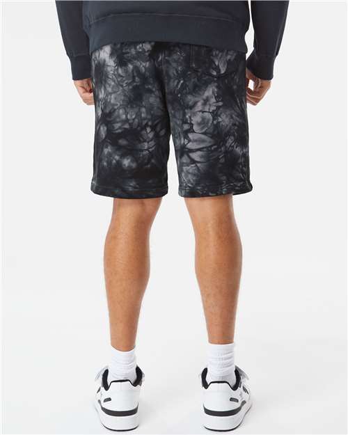 Independent Trading Co. PRM50STTD Unisex Tie-Dyed Fleece Shorts - Tie Dye Black - model back