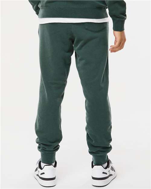Independent Trading Co. PRM50PTPD Unisex Pigment-Dyed Fleece Sweatpants - Pigment Alpine Green - model back