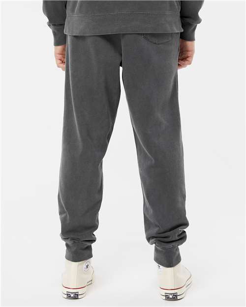 Independent Trading Co. PRM50PTPD Unisex Pigment-Dyed Fleece Sweatpants - Pigment Black - model back