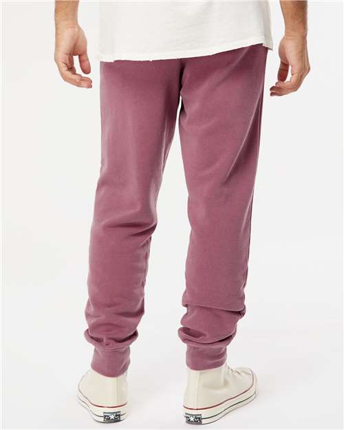 Independent Trading Co. PRM50PTPD Unisex Pigment-Dyed Fleece Sweatpants - Pigment Maroon - model back
