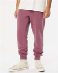 Independent Trading Co. PRM50PTPD Unisex Pigment-Dyed Fleece Sweatpants - Pigment Maroon - model front