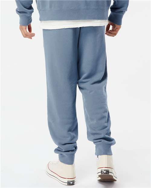 Independent Trading Co. PRM50PTPD Unisex Pigment-Dyed Fleece Sweatpants - Pigment Slate Blue - model back