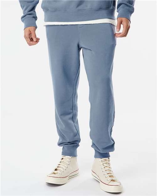 Independent Trading Co. PRM50PTPD Unisex Pigment-Dyed Fleece Sweatpants - Pigment Slate Blue - model front