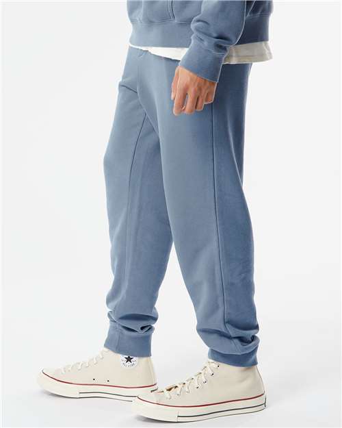 Independent Trading Co. PRM50PTPD Unisex Pigment-Dyed Fleece Sweatpants - Pigment Slate Blue - model side