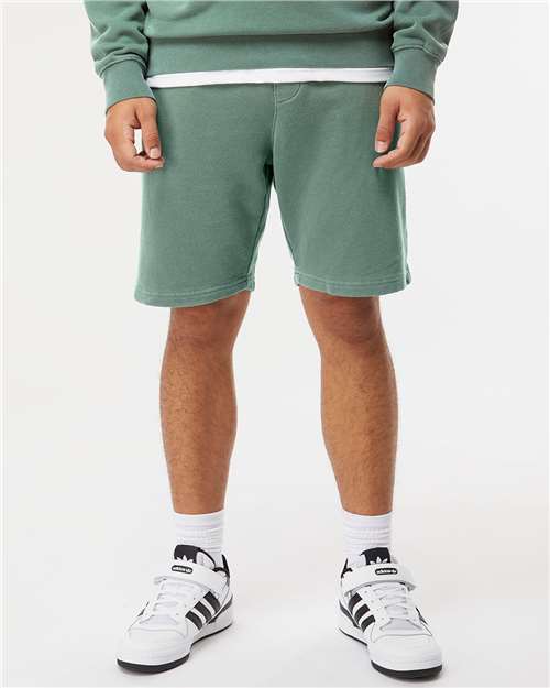 Independent Trading Co. PRM50STPD Unisex Pigment-Dyed Fleece Shorts - Pigment Alpine Green - model front