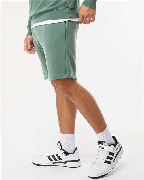 Independent Trading Co. PRM50STPD Unisex Pigment-Dyed Fleece Shorts - Pigment Alpine Green - model side