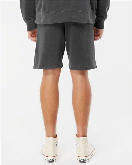 Independent Trading Co. PRM50STPD Unisex Pigment-Dyed Fleece Shorts - Pigment Black - model back