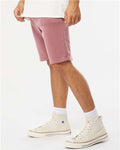 Independent Trading Co. PRM50STPD Unisex Pigment-Dyed Fleece Shorts - Pigment Maroon - model side