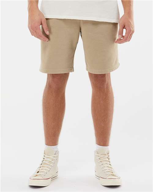 Independent Trading Co. PRM50STPD Unisex Pigment-Dyed Fleece Shorts - Pigment Sandstone - model front
