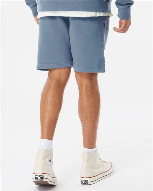 Independent Trading Co. PRM50STPD Unisex Pigment-Dyed Fleece Shorts - Pigment Slate Blue - model back